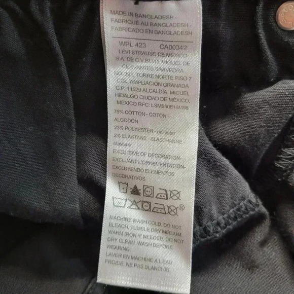 Signature by Levi Strauss Size 16 Classic Black Mid Rise Skinny Dark Wash Jeans - Picture 8 of 11